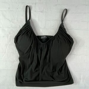 OGL Brami Top Womens Medium Scoop Neck Pleated Cropped Built In Bra Camisole